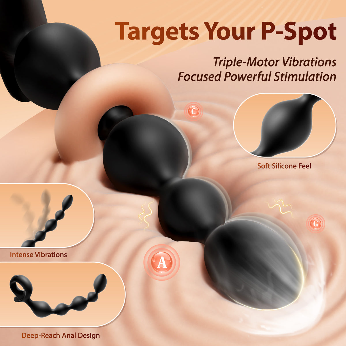 Vibrating Anal Beads Butt Plug