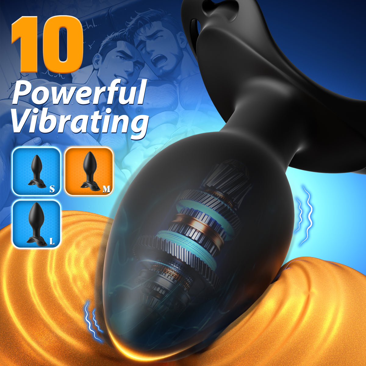 Anal Plug Vibrating Butt Plug, 3PCS Butt Plug Set 360° Rotating Adult Sex Toy