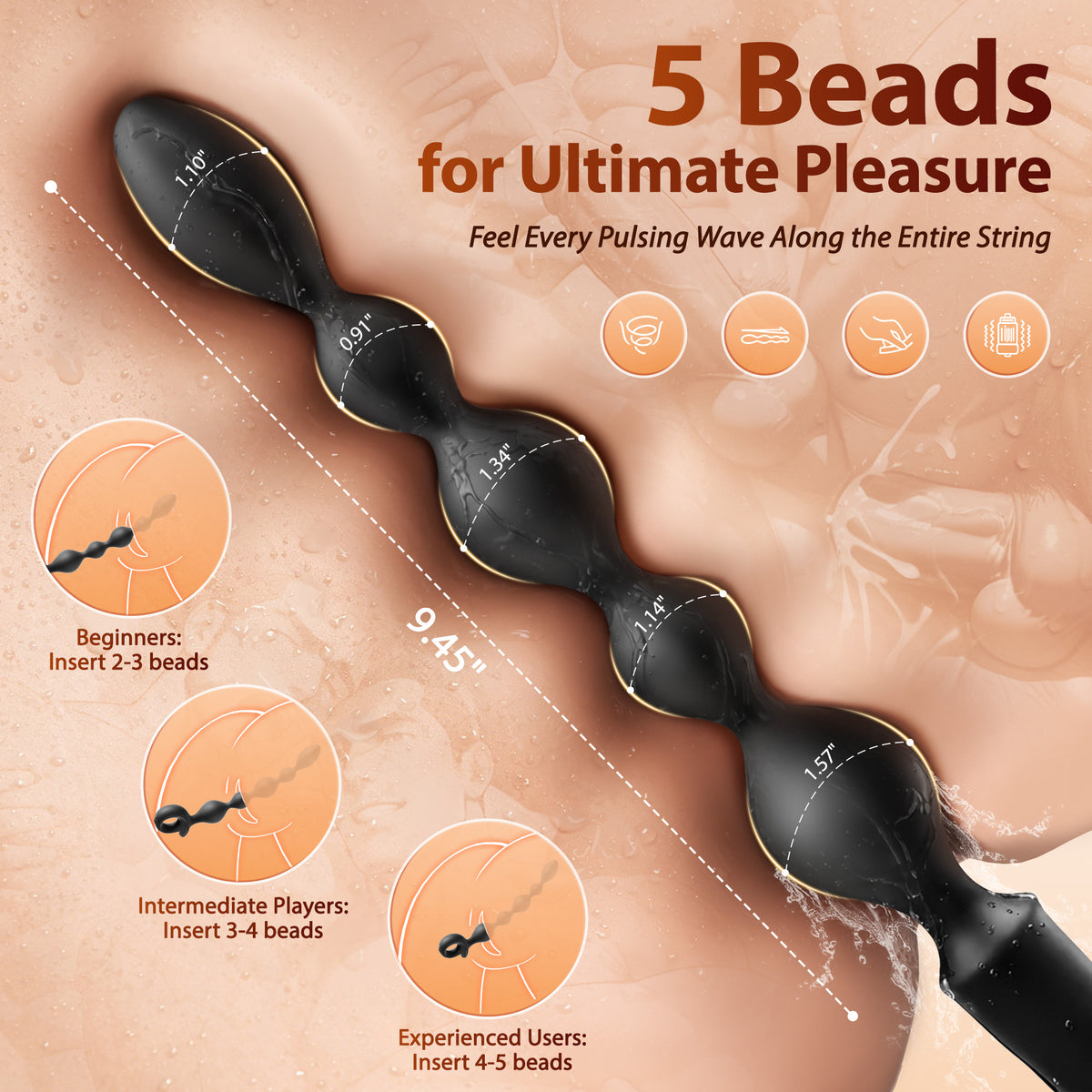 Vibrating Anal Beads Butt Plug