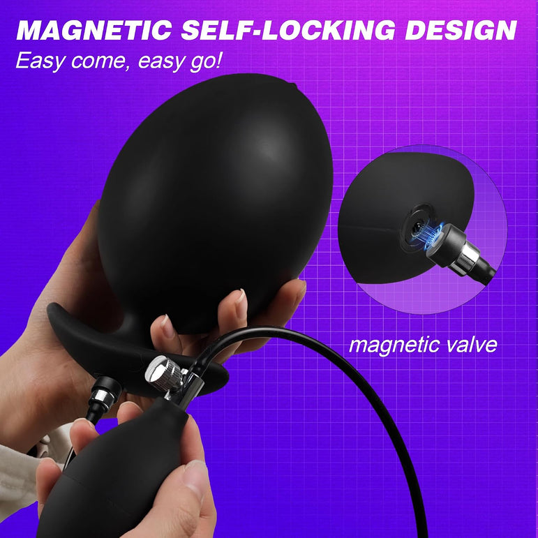 Magnetic Inflatable Butt Plug Large Butt Plug, Inflatable Dildo Buttplug
