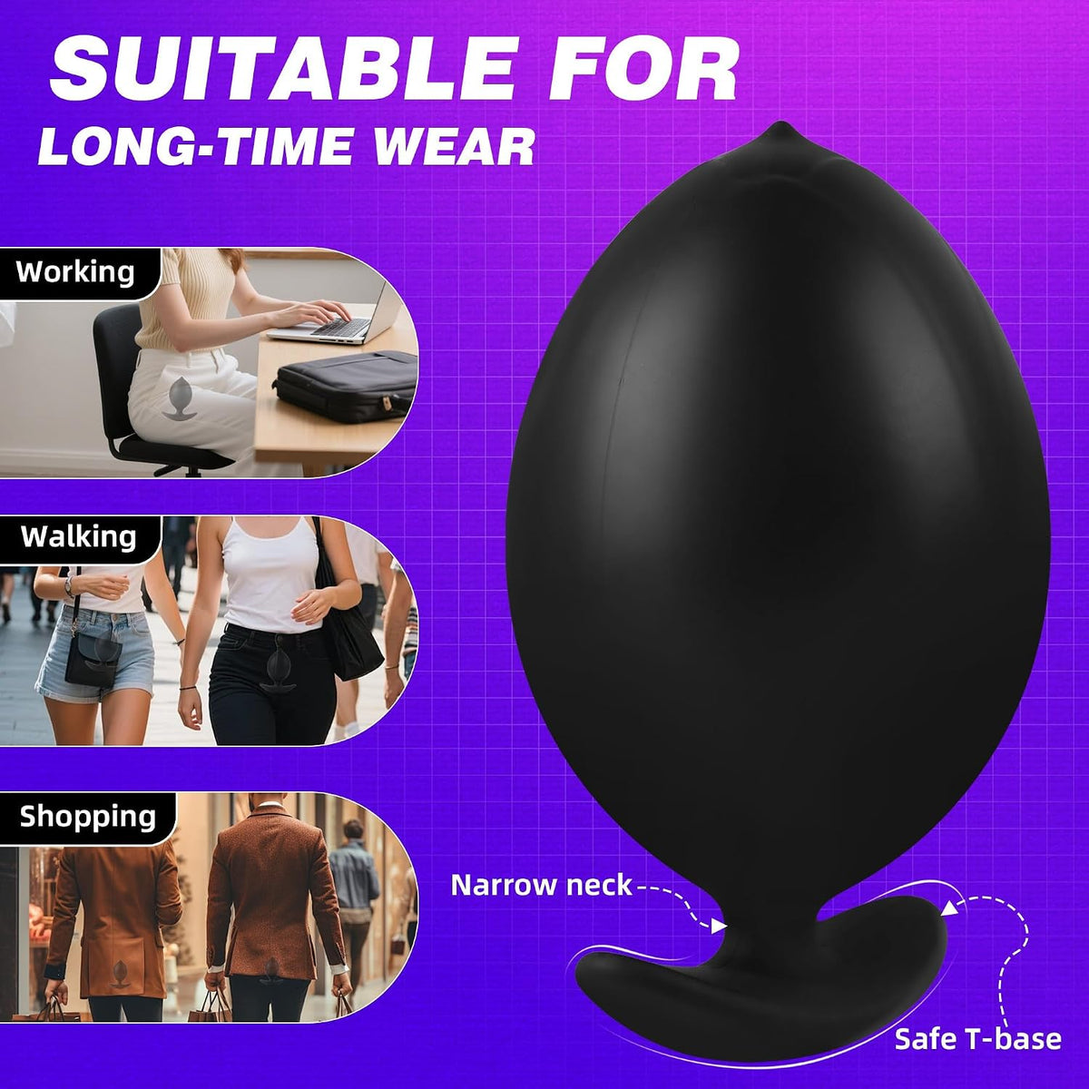 Magnetic Inflatable Butt Plug Large Butt Plug, Inflatable Dildo Buttplug