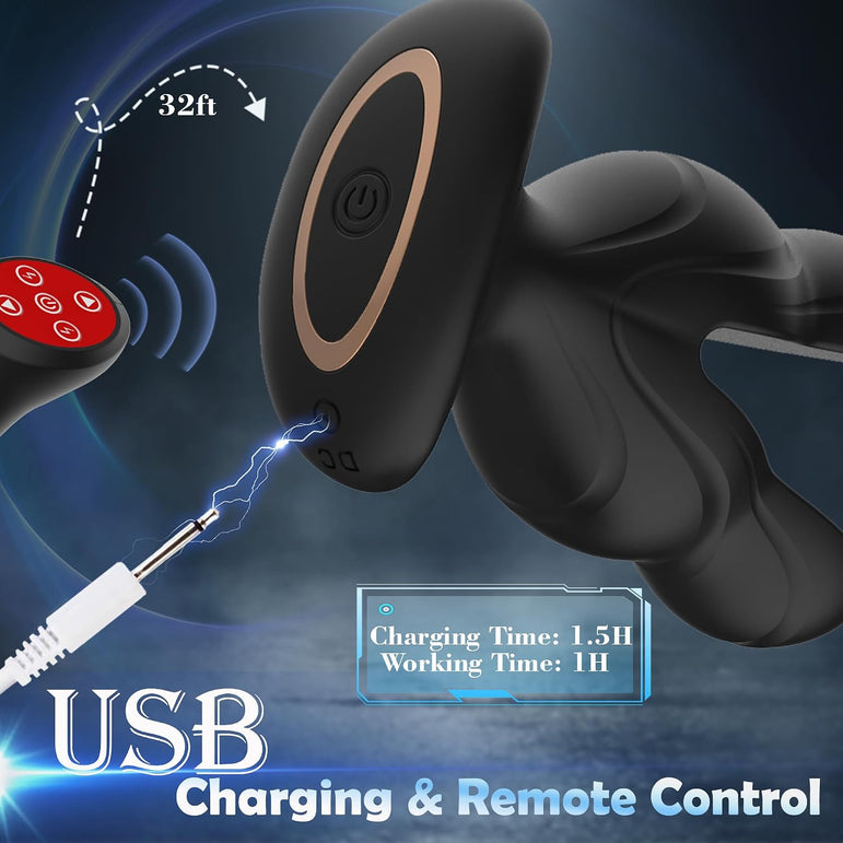 E-Stim Vibrating Butt Plug Prostate Massager for Gay Men